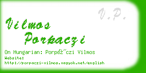 vilmos porpaczi business card